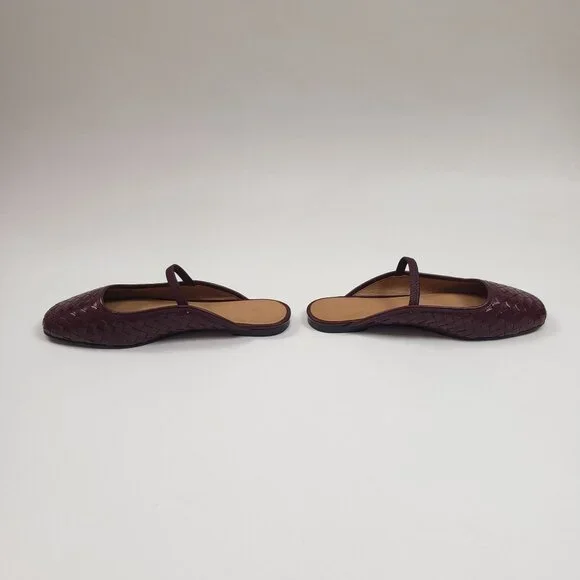 Madewell Burgundy Woven Leather Mary Jane Flats - Picture 6 of 16